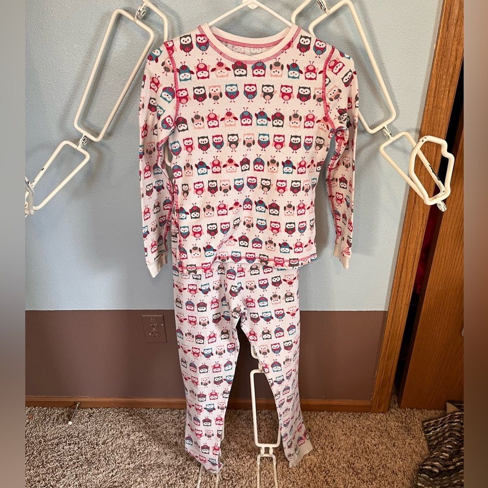 Girls Cuddl Duds thermal pajamas 2 piece XL